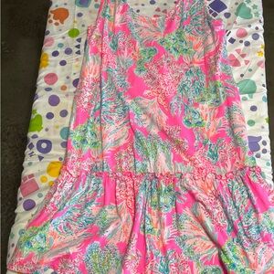 Lilly Pulitzer Pink and Green Floral Dress